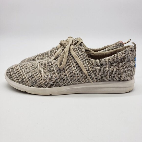 TOMS Del Rey Shoe Womens US 12 Oxford lace up tan multicolor canvas rubber - Picture 7 of 12